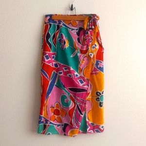 Vintage Abstract Carlisle Faux Wrap Skirt Size 12